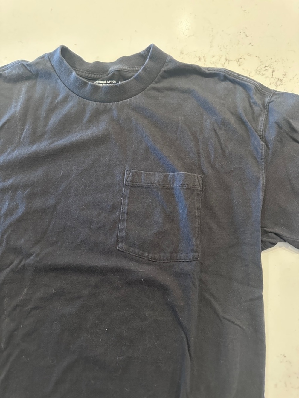Abercrombie & Fitch Black Oversized Crewneck Pocket Tee - Picture 2 of 4